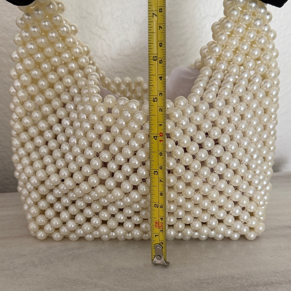 Elegant Pearl Beaded Handbag with Black Bow by A New Day - Picture 9 of 10